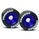 Traxxas Aluminum Wheels. Blue(2). Rubber Tires(2)