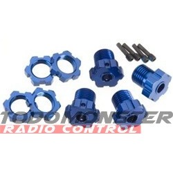 Traxxas REVO Wheel Hubs Splined 17mm Blue-Anodized Revo/T-Maxx 3