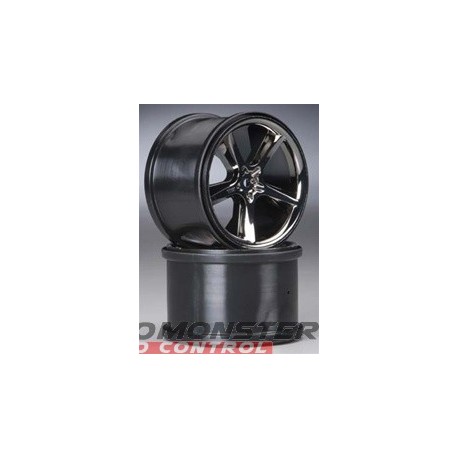 Traxxas Gemini 3.8 Wheels Black Chrome E-Revo (2)