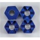 Integy Alloy Hex Wheel Hub (4) Revo Blue